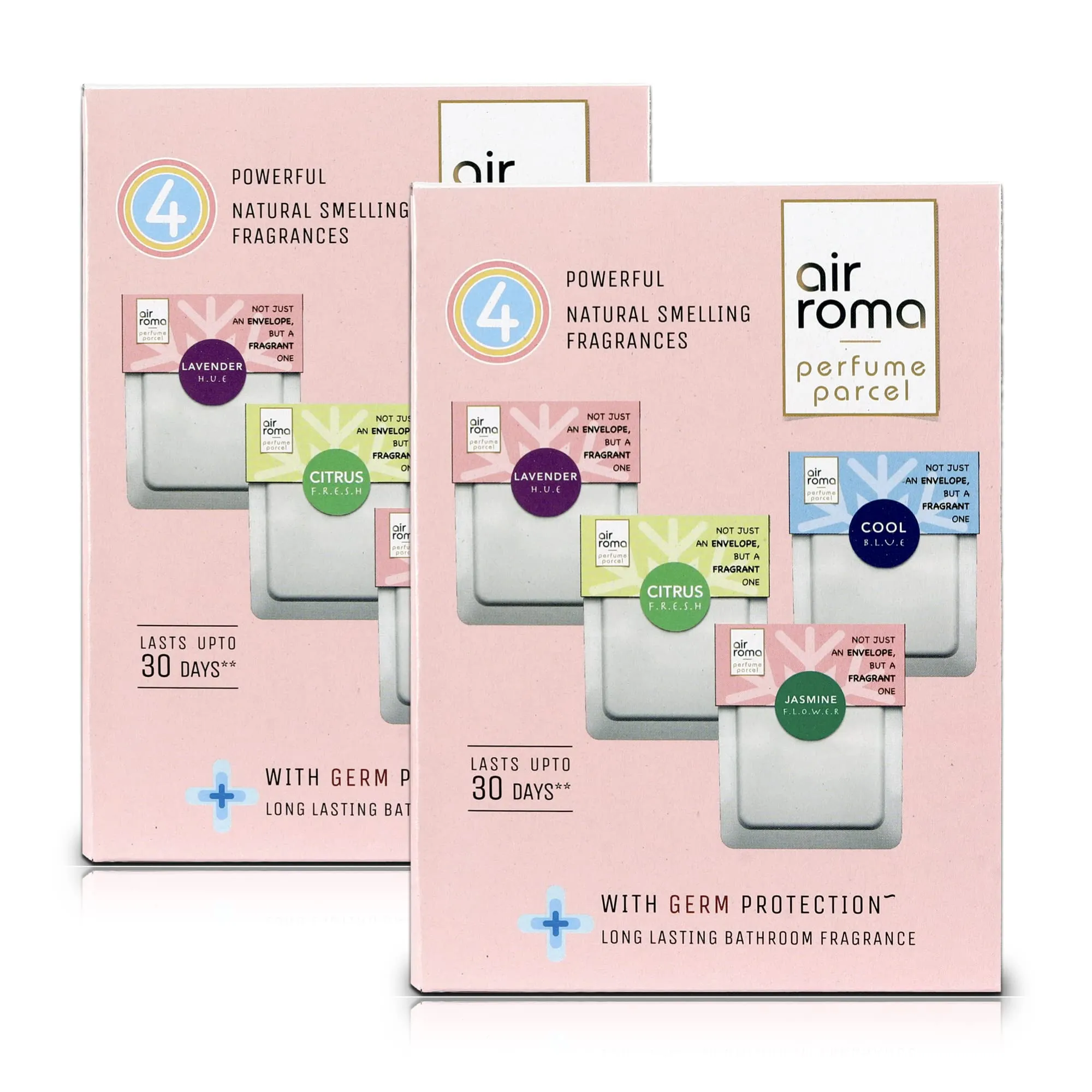 Air Roma Pocket Air Freshener, Pack of 8 | For Bathroom & Toilet | Lasts up to 30 days | Home Fragrances | Fresh Scents for Hotel Room, Office Washroom, Mall, Restroom