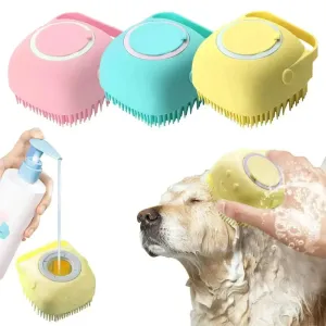 Bathroom Puppy Big Dog Cat Bath Massage Gloves Brush Soft Safety