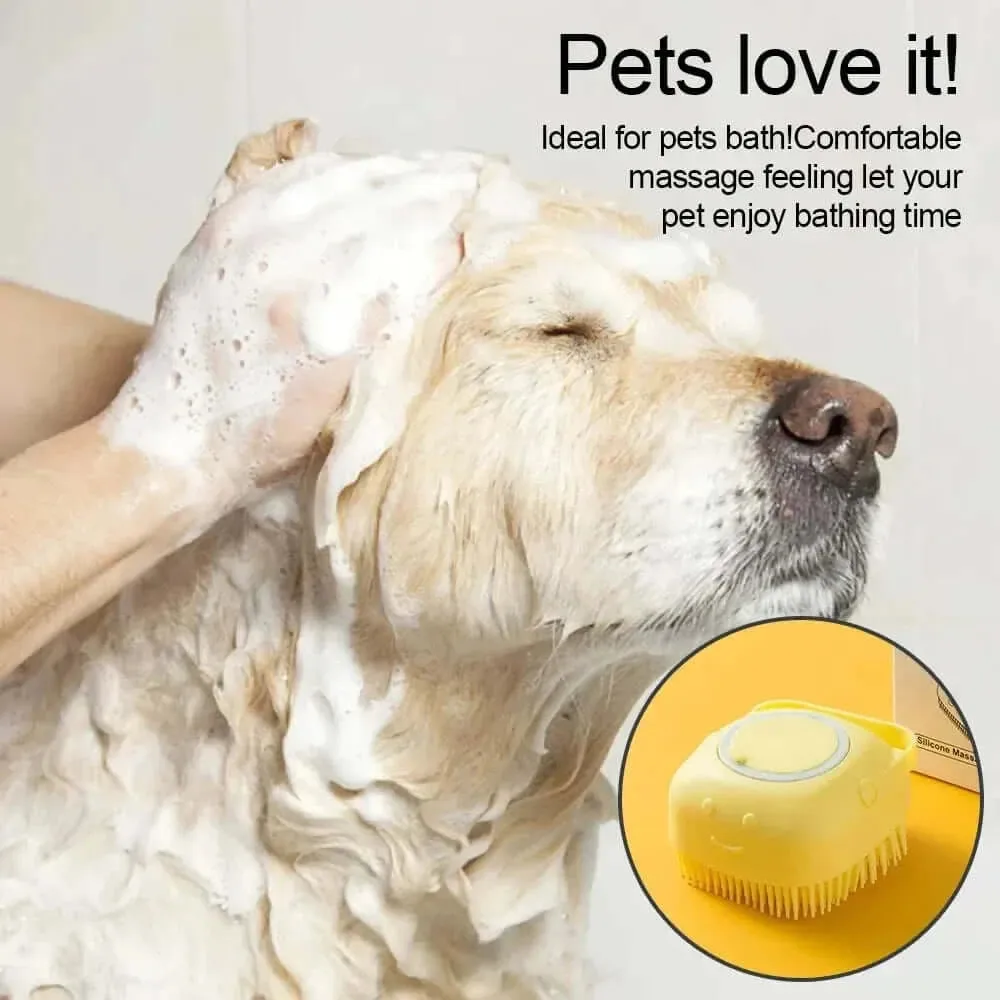 Bathroom Puppy Big Dog Cat Bath Massage Gloves Brush Soft Safety
