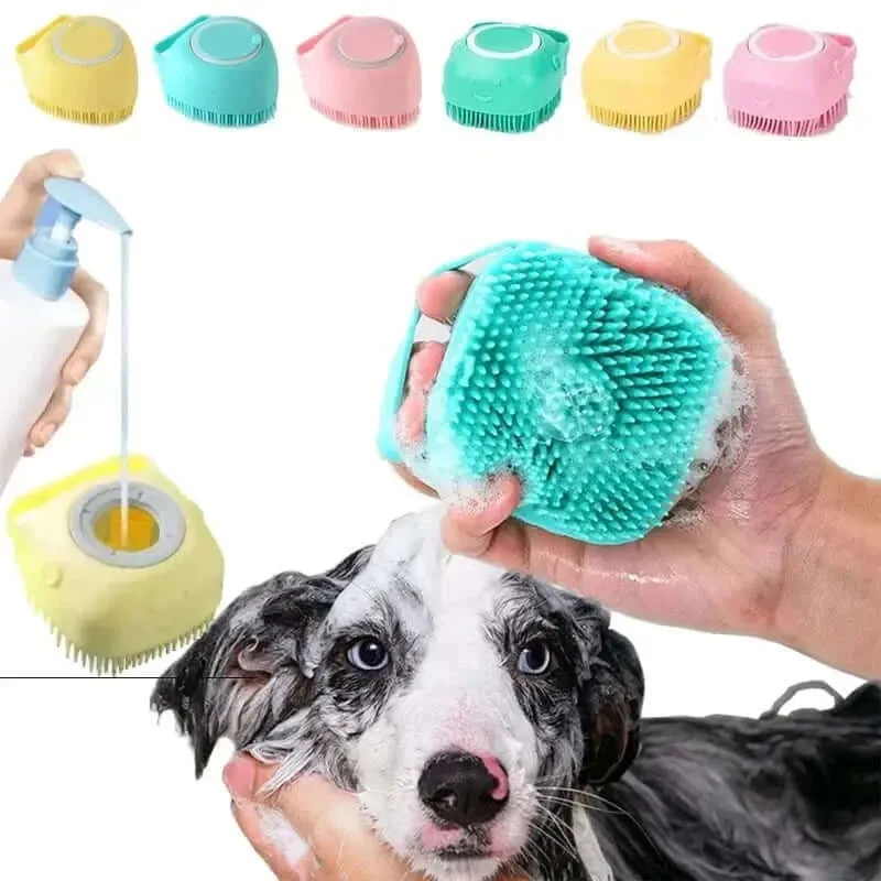 Bathroom Puppy Big Dog Cat Bath Massage Gloves Brush Soft Safety