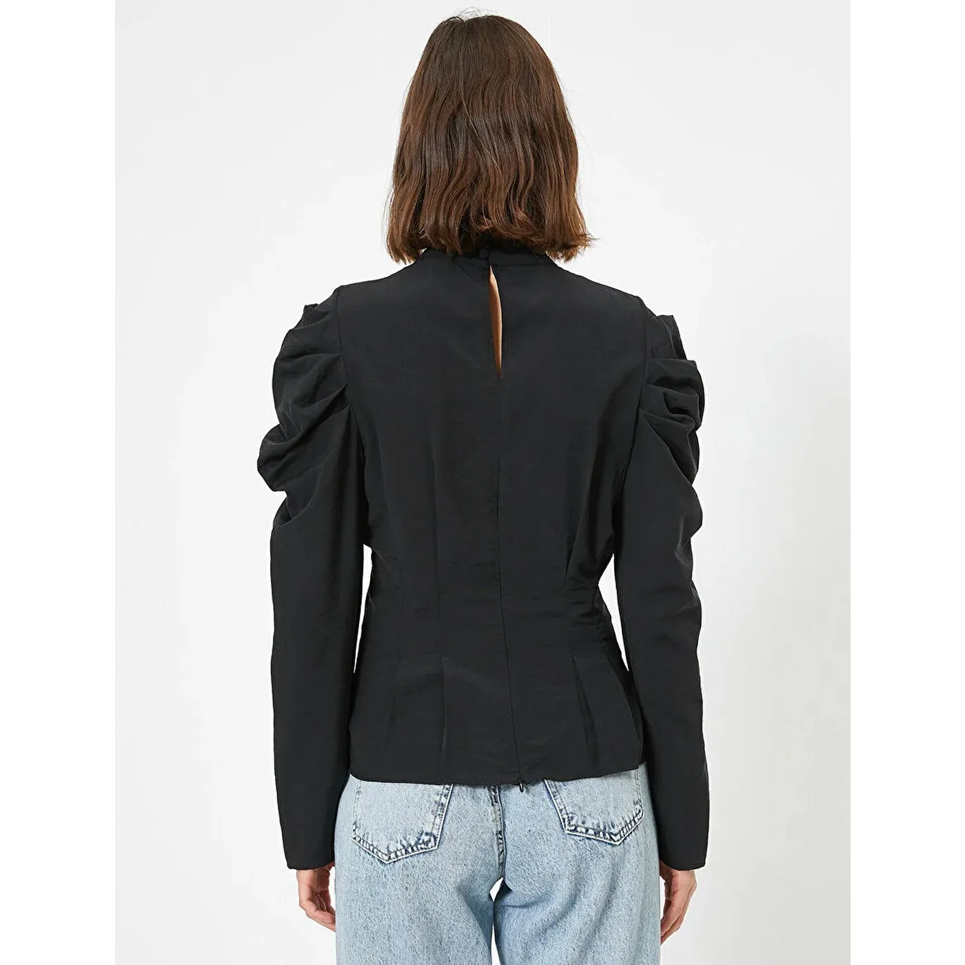 Black Frilled Blouse