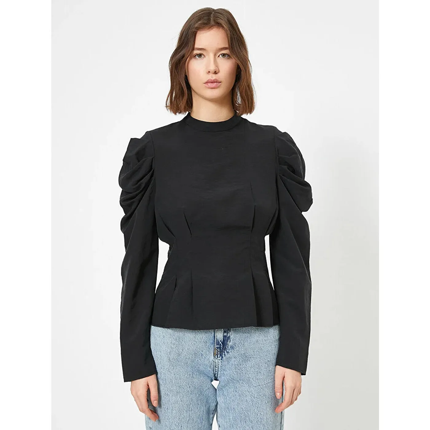 Black Frilled Blouse