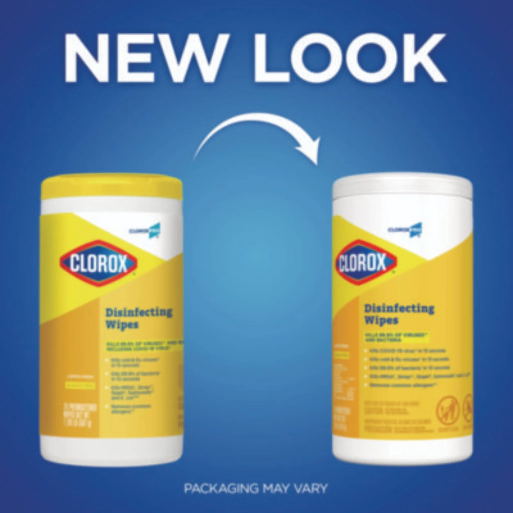 CLOROX SALES CO. CLO15948CT Disinfecting Wipes, 1-Ply, 7 x 8, Lemon Fresh, White, Canister of 75, Carton of 6 Canisters