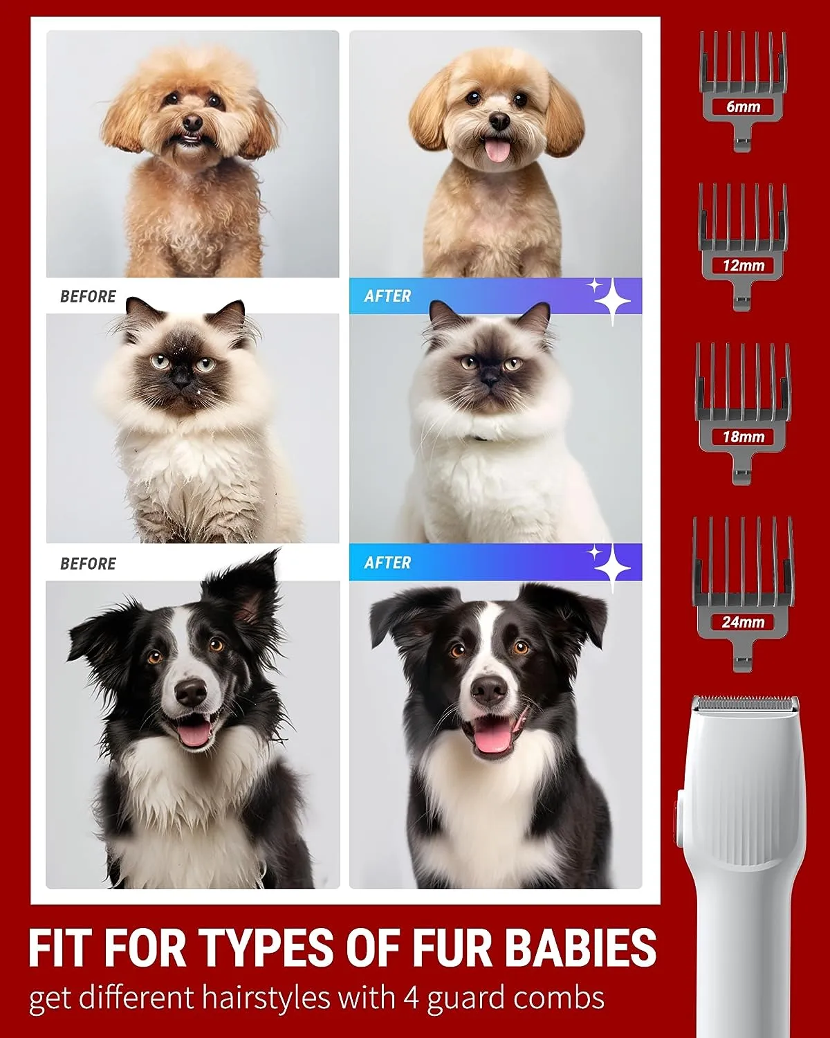 Pet Hair Vacuum and Dog Grooming Kit