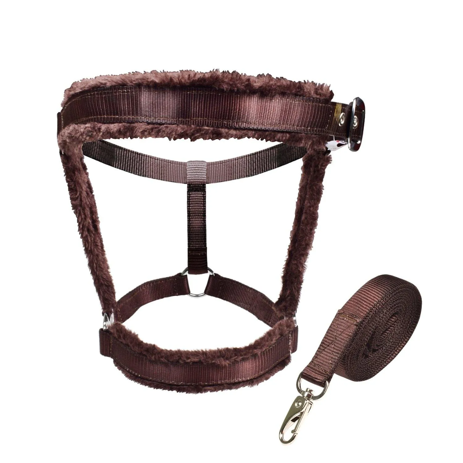 Royalian Equestrian Horse Nylon Fleece Padded Halter With Nylon Lead