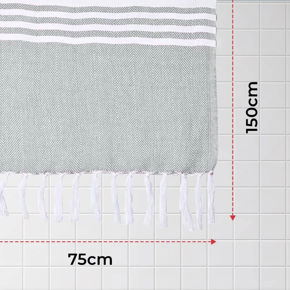 The Better Home 100% Cotton Turkish Bath Towel | Quick Drying Cotton Towel | Light Weight, Soft & Absorbent Turkish Towel (Pack of 1, Grey) (Pack of 1, Grey)