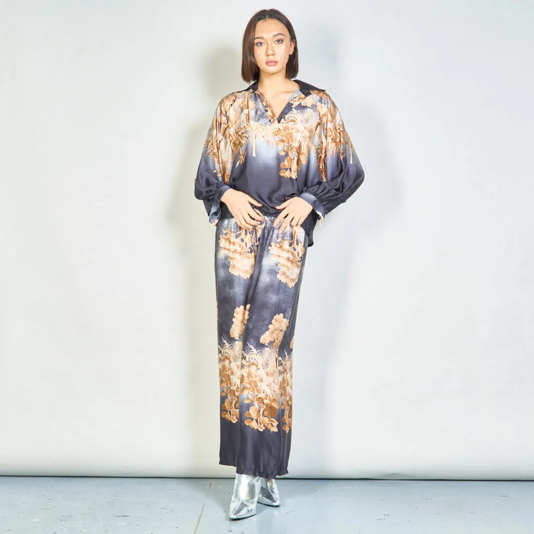 Tropical dusk gradient blouse wholesale